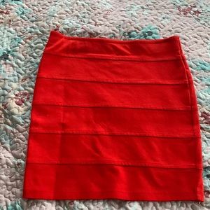 Red Bodycon Mini Skirt